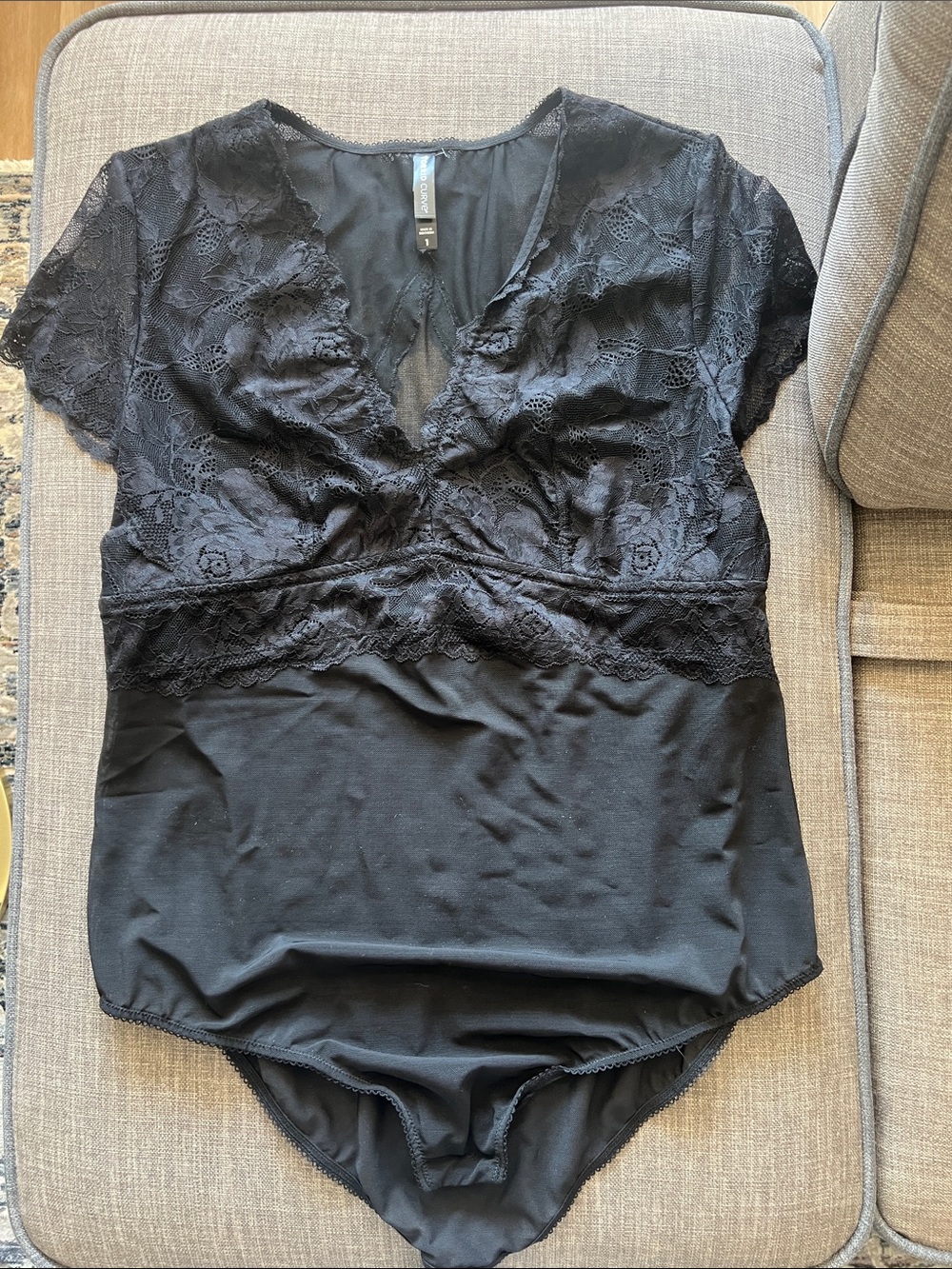 Torrid Black Lace V-Neck Bodysuit